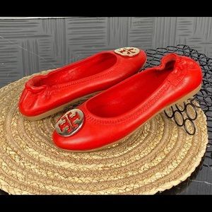 TORY BURCH Red Minnie Ballet Flat